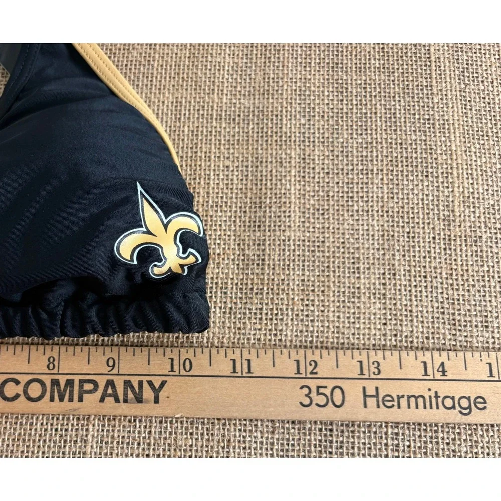 NFL Team Apparel New Orleans Saints Women Black Gold String Bikini Set Small NWT